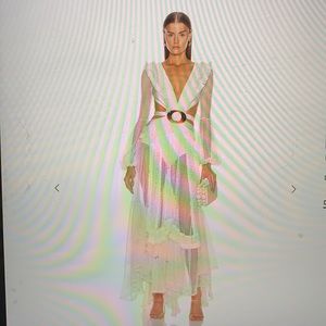 PatBO long sleeve fringe beach dress medium